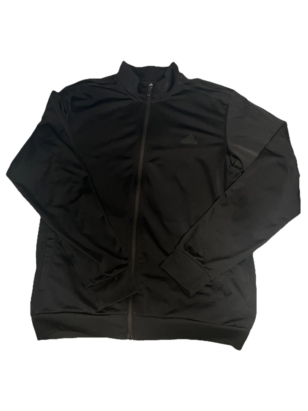 Adidas Black Zippered Athletic Track Jacket